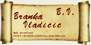 Branka Vladičić vizit kartica